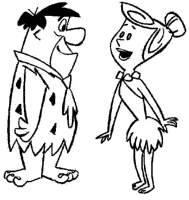 A coloring page of the flintstones